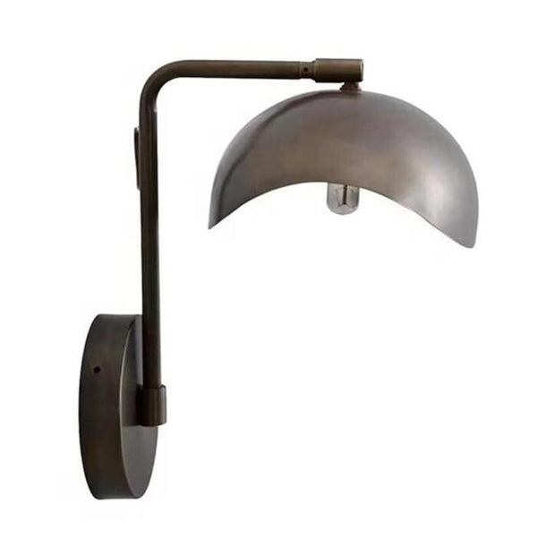 Industrial Bronze Wall Sconce - Curved Gooseneck Wall Light - Mid Century Bronze Reading Lamp - Industrial Sconce - Hardwired Metal Fixture
