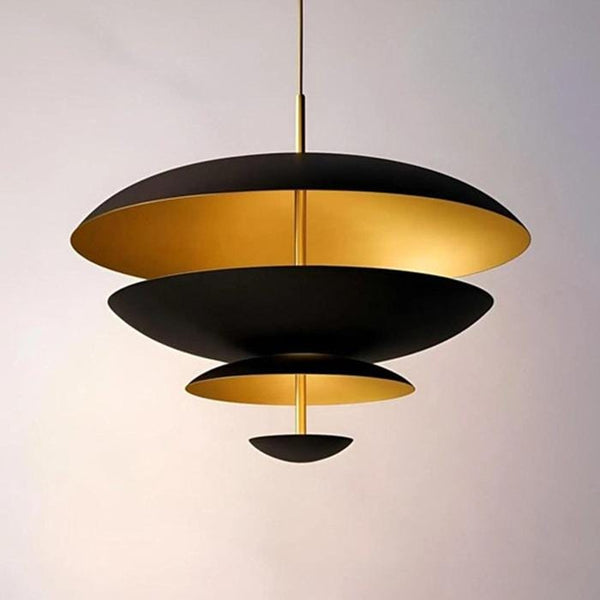 Black and Gold Sputnik Chandelier: Mid Century Modern Pendant Light, Raw Brass Ceiling Fixture, Contemporary Industrial Hanging Lamp