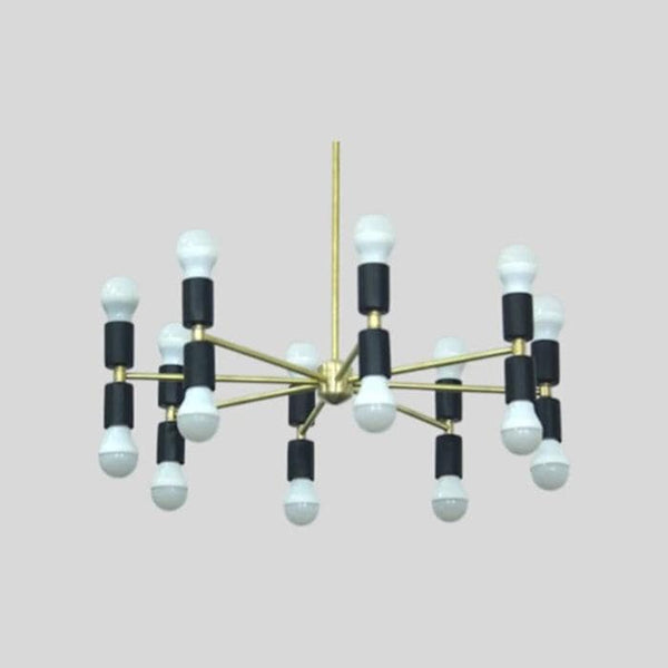 16 Light Brass Sputnik Chandelier: Mid Century Modern Italian Pendant, Italian High Ceiling Foyer Light Dining Room Statement Fixture