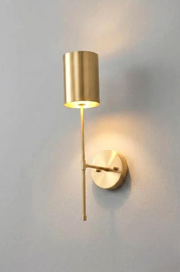 Mid Century Modern Raw Brass Single Vanity Light Wall Sconce Hardwired Hallway Sputnik Wall Lamp Living Room Lighting Fixture Handmade Shade