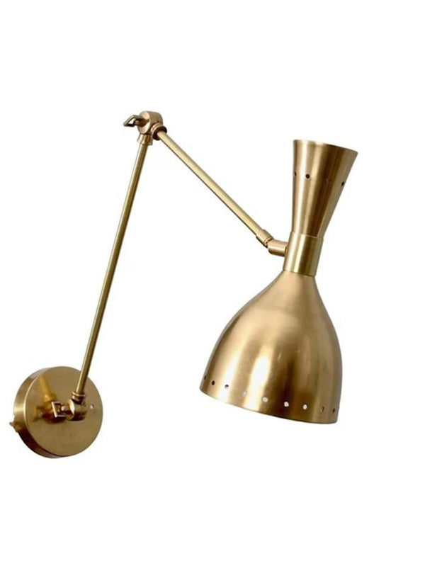 Brushed Brass Sputnik Wall Sconce: Mid Century Modern Starburst Light Fixture, Retro Brass Wall Lamp, Bedside, Hallway Living Room Light