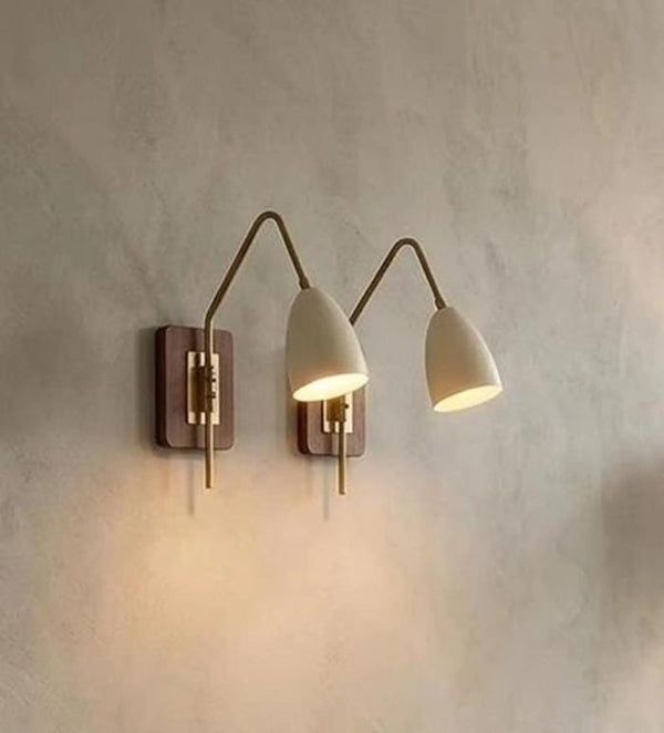 Mid Century Modern Brass Wall Sconce: Adjustable Single Cone Shade Bedside Reading Lamp, Italian Style Vanity Light