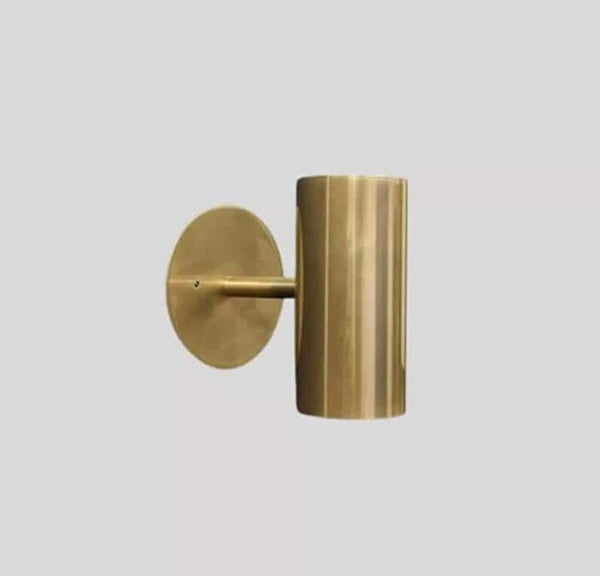 Italian Style Brass Cylinder Sconce - Mid Century Modern Tube Wall Lamp - Stilnovo Style Gold Linear Sconce Light - Hardwired Accent Light