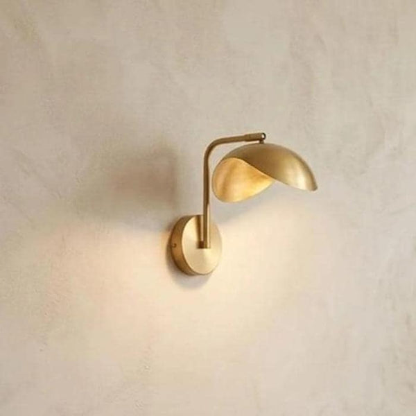 Mid Century Brass Wall Sconce: Modern Vanity Light, Minimalist Bedside Reading Wall Lamp, Elegant Gold Hallway Lighting Fixture
