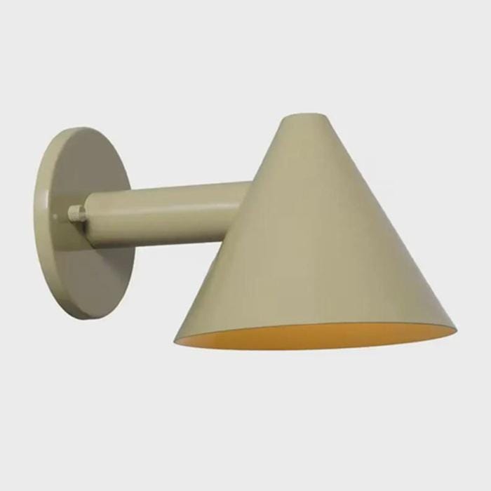 Modern Cream Cone Wall Sconce: Minimalist Polished Finish Mid Century Wall Lamp - Off White Bedroom Reading Light, Living Room  Fixture