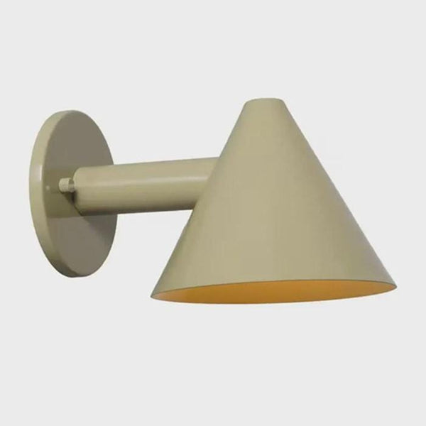 Modern Cream Cone Wall Sconce: Minimalist Polished Finish Mid Century Wall Lamp - Off White Bedroom Reading Light, Living Room  Fixture