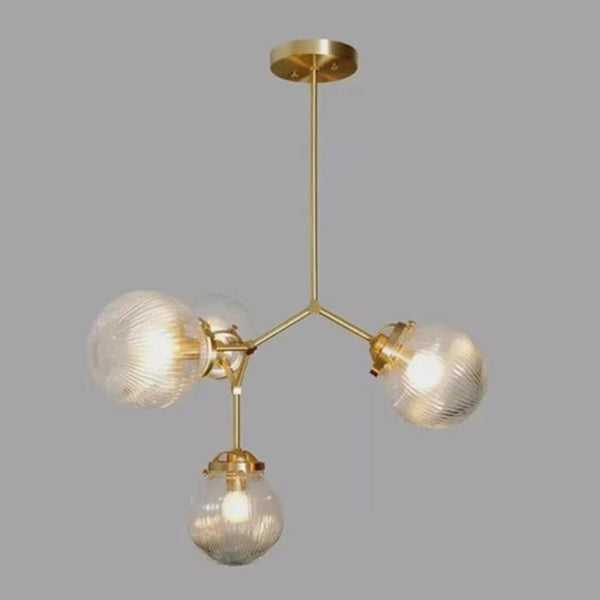 Modern Raw Brass Pendant Light: Mid Century Stilnovo Chandelier, 4 Opal Glass Globe Ceiling Lamp, Dining Room Kitchen Fixture