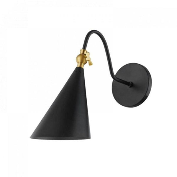 Modern Black Shade Raw Brass Single Wall Sconce Mid Century Sputnik Lighting Hallway Living Room Vanity Fixture Handmade Hardwired Wall Lamp