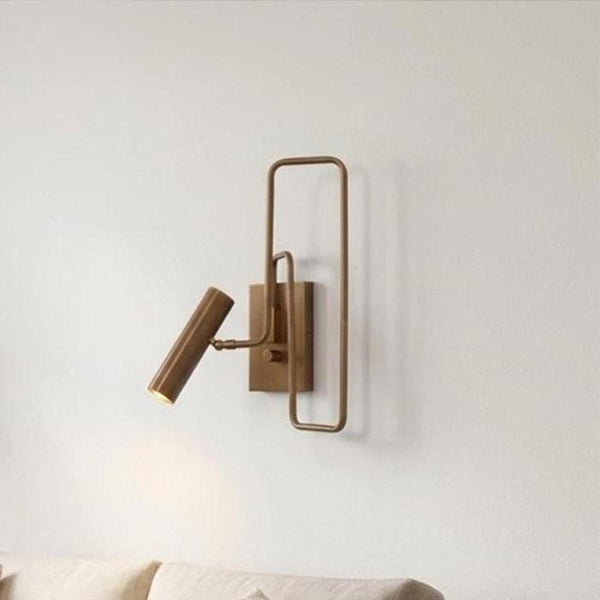 Raw Brass Wall Sconce: Mid Century Modern Industrial Reading Lamp, Bedside Task Light, Minimalist Living Room Wall Mounted Lamp