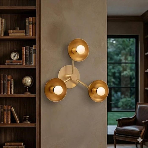 Double Cylinder Brass Wall Sconce: Mid Century Modern Vanity Light, Minimalist Hallway Up Down Lamp, Dining Room Accent Lighting