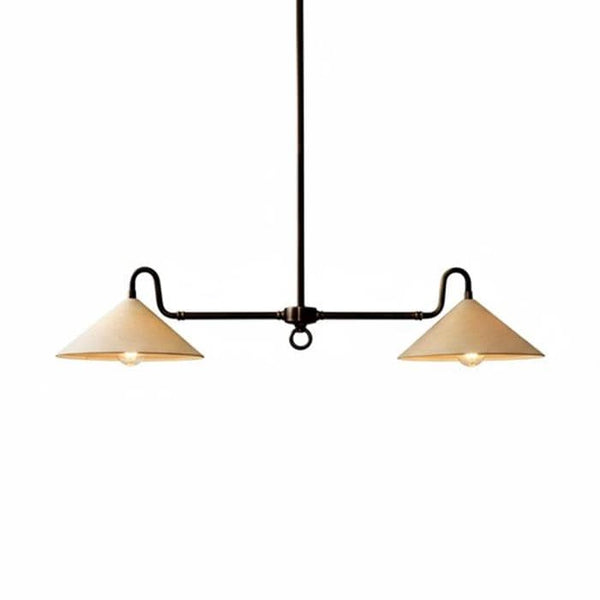Mid Century Modern Pendant Light, Brass Double Cone Chandelier, Hourglass Ceiling Fixture, Minimalist Gold Hanging Light, Up Down Lighting