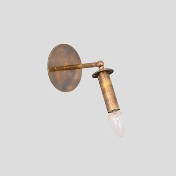 Adjustable Brass Wall Sconce: Modern Pivot Bedside Reading Light, Minimalist Cylinder Wall Lamp, Hardwired Fixture for Bedroom & Hallway