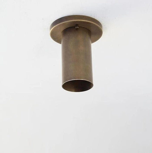 Architectural Brass Flush Mount: Downlight Modern Cylinder Ceiling Spotlight, Minimalist Can Light Fixture, Hallway Entryway Accent Lighting