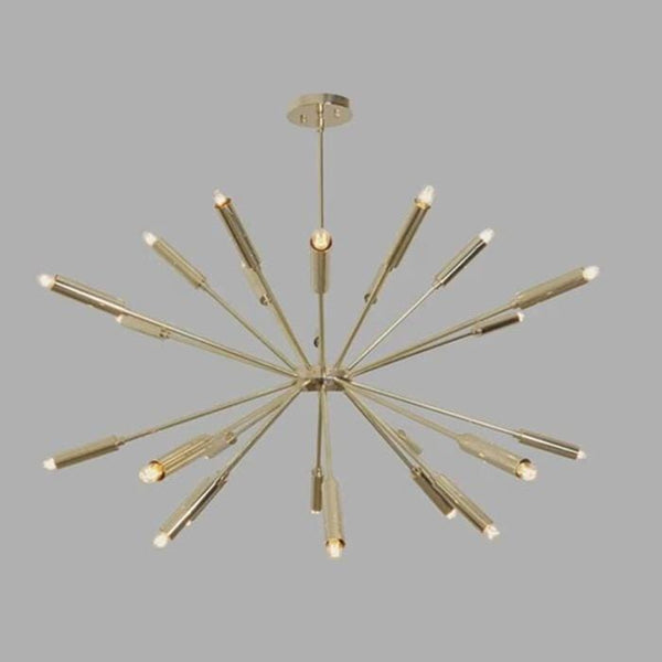 3 Light Adjustable Arm Sputnik Brass Chandelier: Mid Century Modern Pendant, Articulating Light Retro Dining Room Lamp Ceiling Fixture