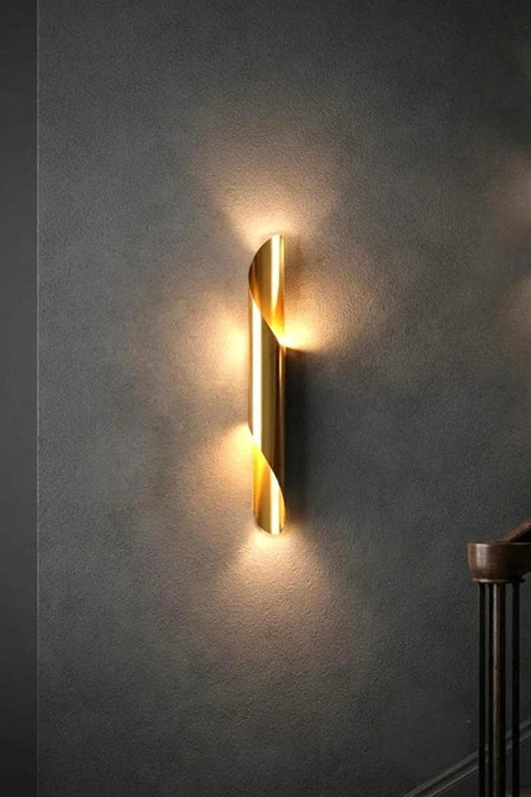 Modern Raw Brass Curved Arm Shade Single Wall Sconce Mid Century Sputnik Bedside Lighting Hallway Wall Lamp Living Room Vanity Light Fixture