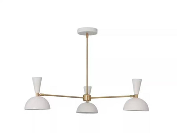 Minimalist 3 Light Brass Sputnik Chandelier, Mid Century Modern Ceiling Fixture, 3 Arm Gold Pendant Light, Modern Kitchen Island Lighting