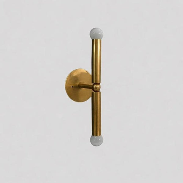 Mid Century Brass Vertical Wall Sconce - Double Bulb Linear Wall Light - Italian Modern Sconce - Brass Pillar Light - Bedroom Vanity Sconce