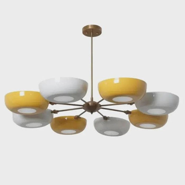 Mid Century Modern Brass Chandelier: Stilnovo Style Sputnik 8 Arm Light Pendant, Dining Room Ceiling Light Hanging Lamp Fixture