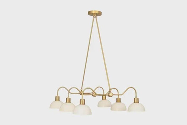 Raw Brass Starburst Chandelier: Mid Century Modern 6 Light Sputnik Ceiling Light Brass Pendant, Retro Dining Room Living Room Fixture