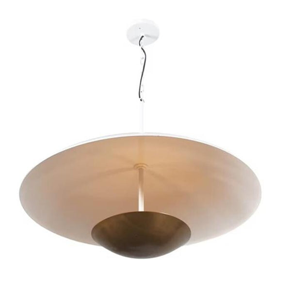 Modern White Shade Pendant Light: Sputnik Three Disc Double Hanging Lighting, Kitchen Island Light, Dining Room Lamp Ceiling Light Fixture