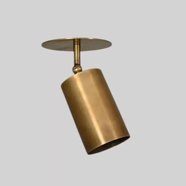 Mid Century Italian Raw Brass Adjustable Ceiling Spot Single Light Modern Sputnik Cylinder Flush Mount Vanity lamp Bedroom light Fixture