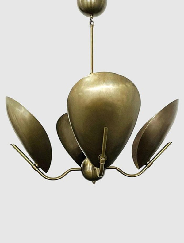 Italian Stilnovo Inspired Sputnik Chandelier: Mid Century Modern Brass Ceiling Light, Adjustable Arm Pendant, Solid Brass Italian Lamp