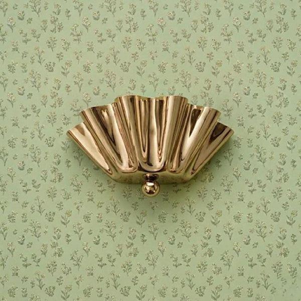Modern Flower Shade Raw Brass Single Wall Sconce Mid Century Sputnik Vanity Light Lighting Hallway Wall Lamp Living Room Fixture Handmade