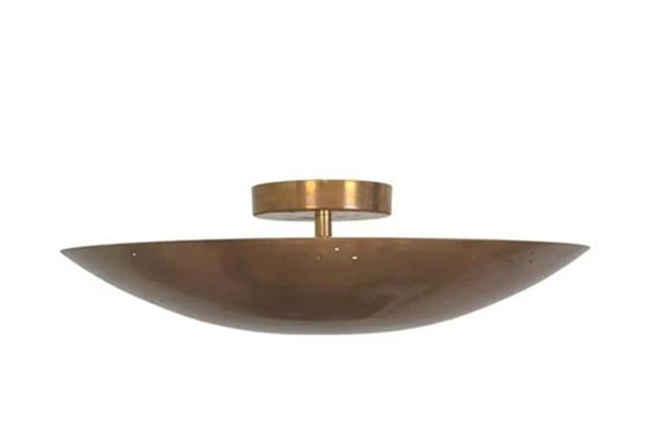 6 Light Raw Brass Sputnik Chandelier: Mid Century Modern Flush Mount Starburst Ceiling Pendant, Industrial Dining Room Light, Living Room