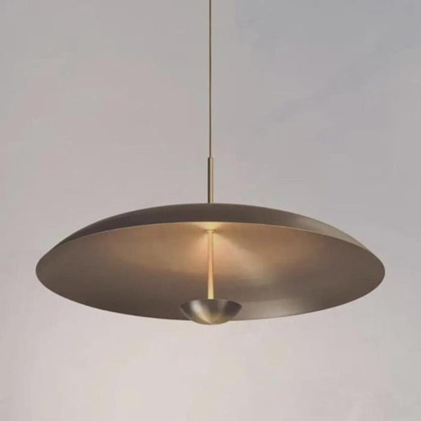 Sputnik Raw Brass Dome Shade Ceiling Light Sculptural Disc Chandelier Modern Semi Flush Mount Pendant Lamp Dining Room Lighting Fixture