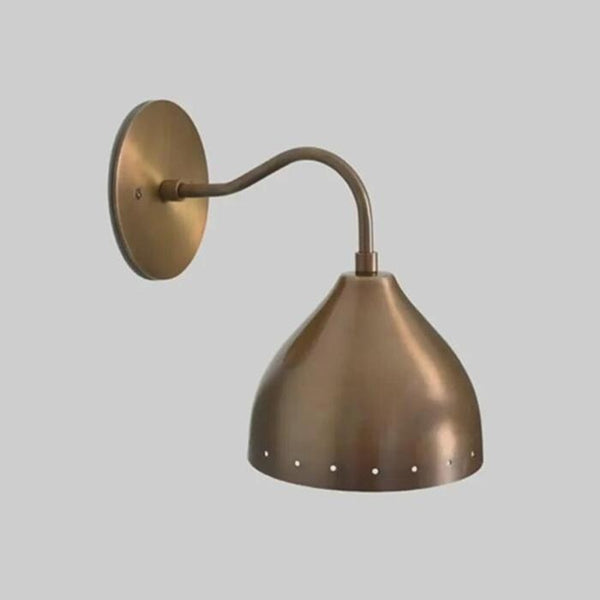Minimalist Brass Bell Shade Wall Sconce: Modern Italian Style Hardwired Gold Wall Light, Bedside Reading Lamp Kitchen Hallway Accent Fixture