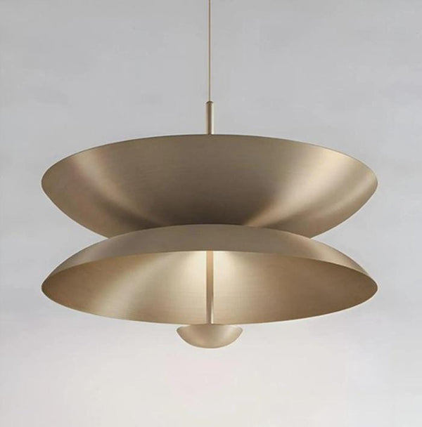 Modern Brass Pendant Light: Mid Century Hanging Chandelier, Contemporary Fixture for Kitchen Island, Dining Room Living Room Ceiling Lamp